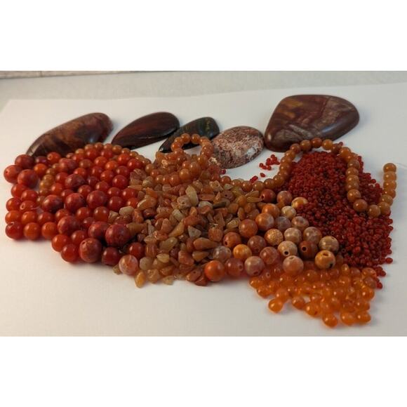 Cabochons And Beads 10 Oz Jewelry Making Outback Jasper Tiger Iron Tiger Eye Etc - Picture 1 of 15